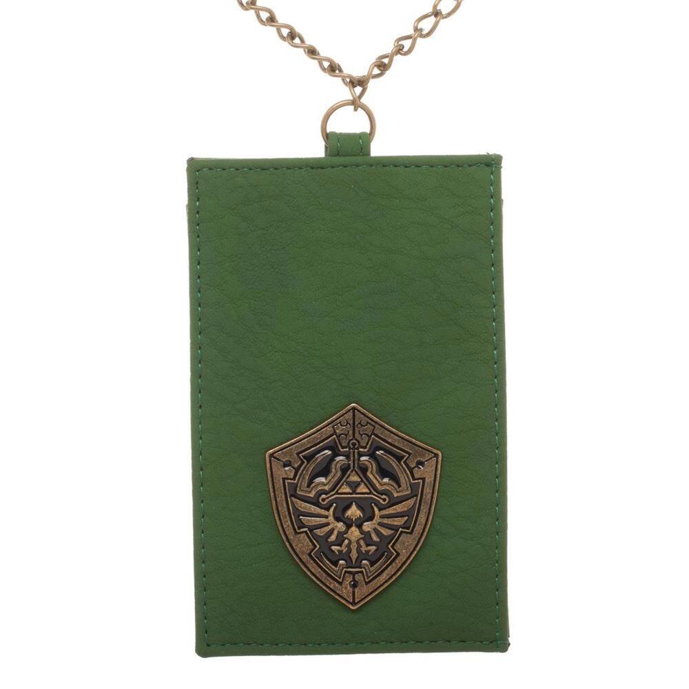 Legend of Zelda Hylian Shield Metal Chain Lanyard ID Badge Card Holder Nintendo